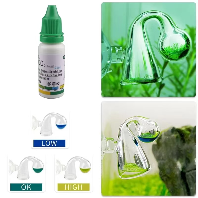 Glass Co2 Drop Checker - Solution d'indicateur de CO2 pour Aquarium,