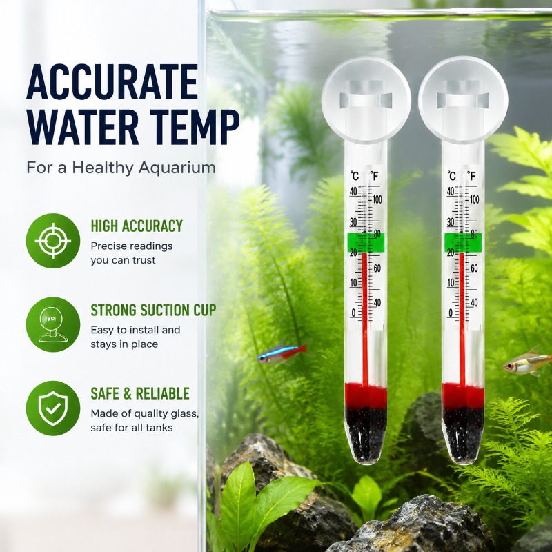 Planted Aquarium Water Temperature - Thermomètre en verre pour aquarium avec